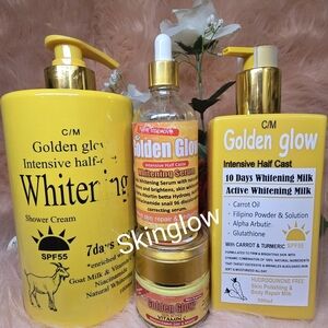 Golden glow intensive goat milk shower 1000ml cream, body milk,face cream, serum